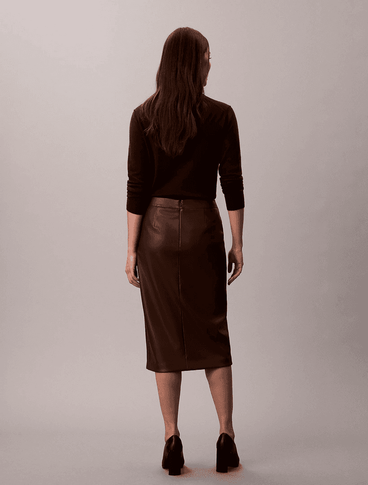 calvin klein gonna in ecopelle donna rich brown - 6