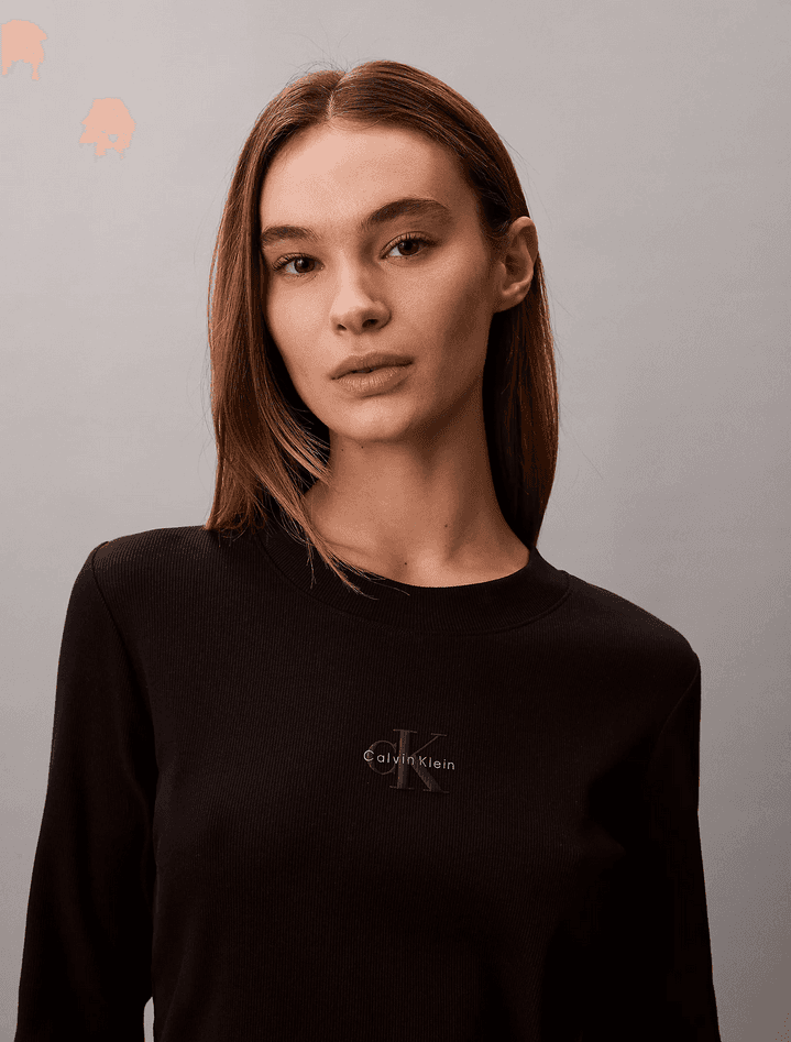 calvin klein t-shirt a maniche lunghe donna nero - 4