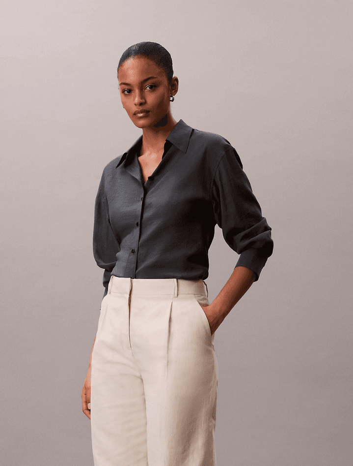 calvin klein camicia con retro intrecciato donna biloxi blues - 6