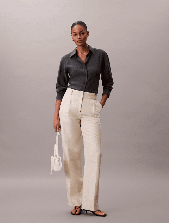 calvin klein camicia con retro intrecciato donna biloxi blues - 2