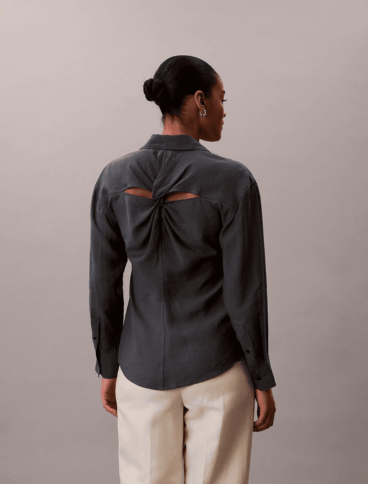 calvin klein camicia con retro intrecciato donna biloxi blues - 4