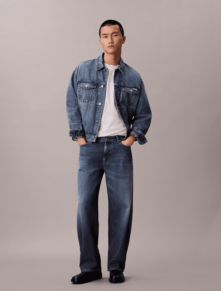 calvin klein jeans barrel leg uomo blue - 6