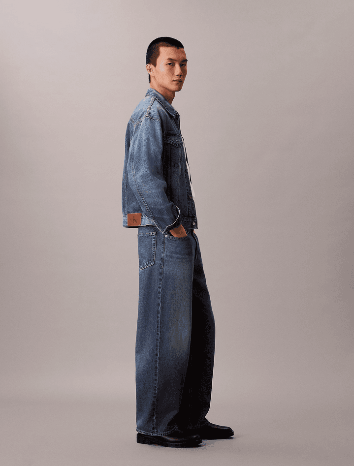 calvin klein jeans barrel leg uomo blue - 3