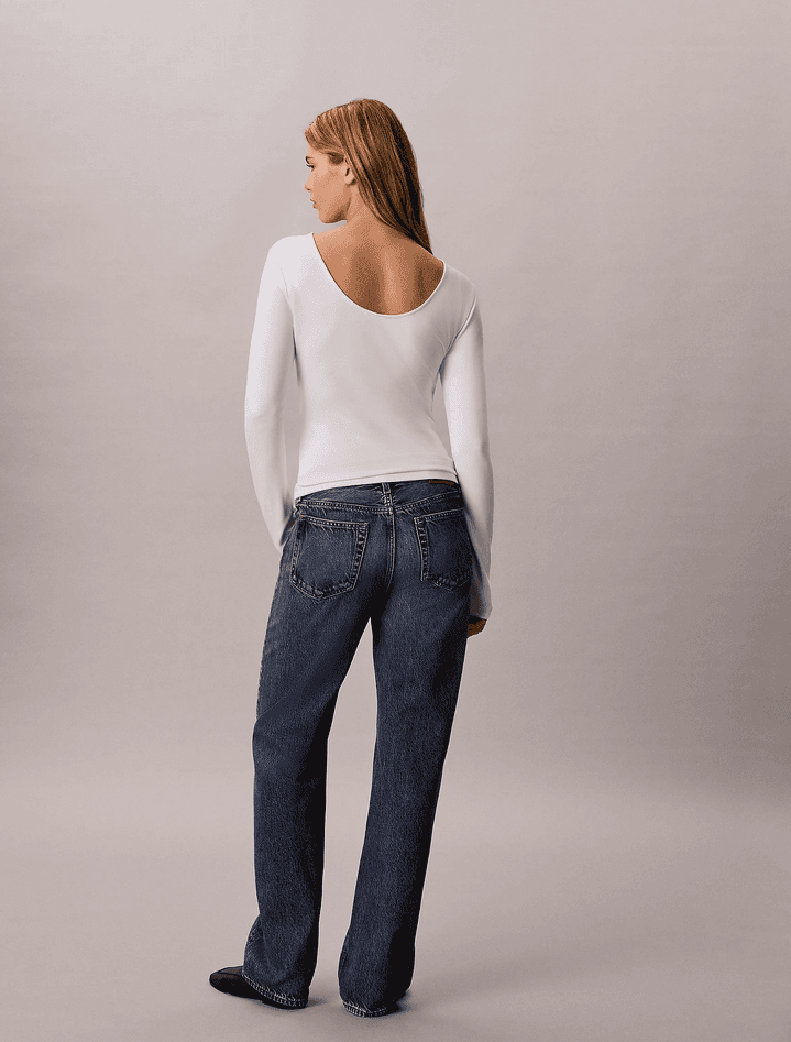 calvin klein t-shirt con scollo a u sul retro donna grigio - 6