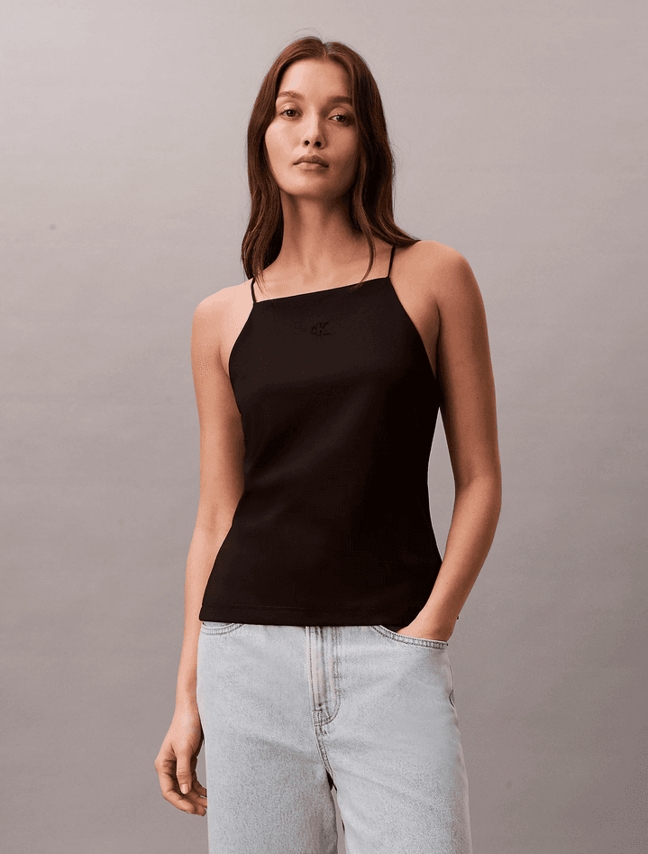 calvin klein top in jersey donna nero - 6