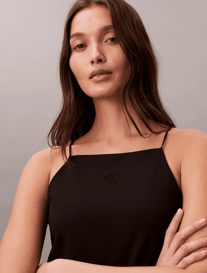 calvin klein top in jersey donna nero - 2