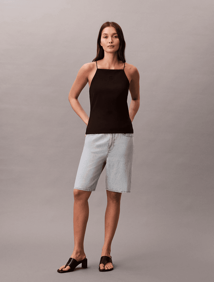 calvin klein top in jersey donna nero - 5