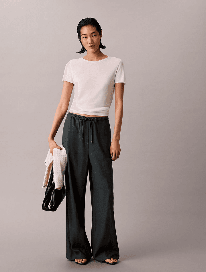 calvin klein pantalone a gamba larga donna biloxi blues - 6
