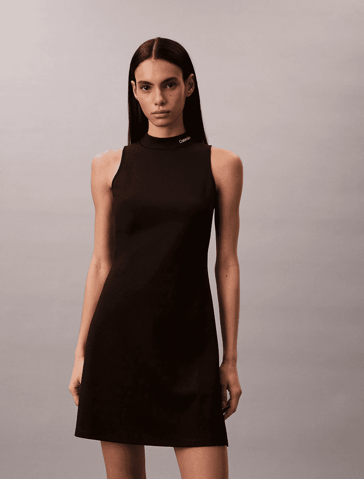 calvin klein vestito con collo a lupetto donna nero - 2