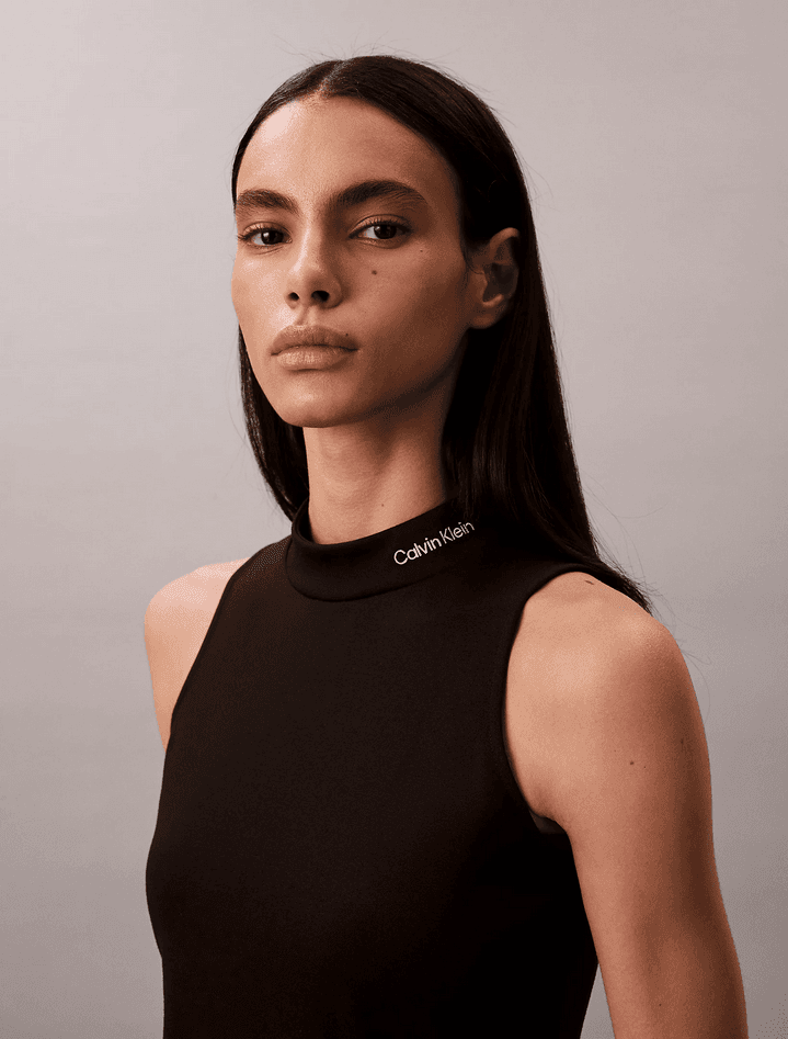 calvin klein vestito con collo a lupetto donna nero - 3