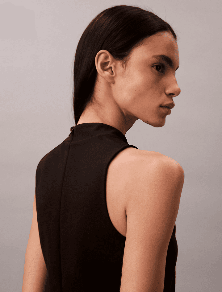 calvin klein vestito con collo a lupetto donna nero - 5