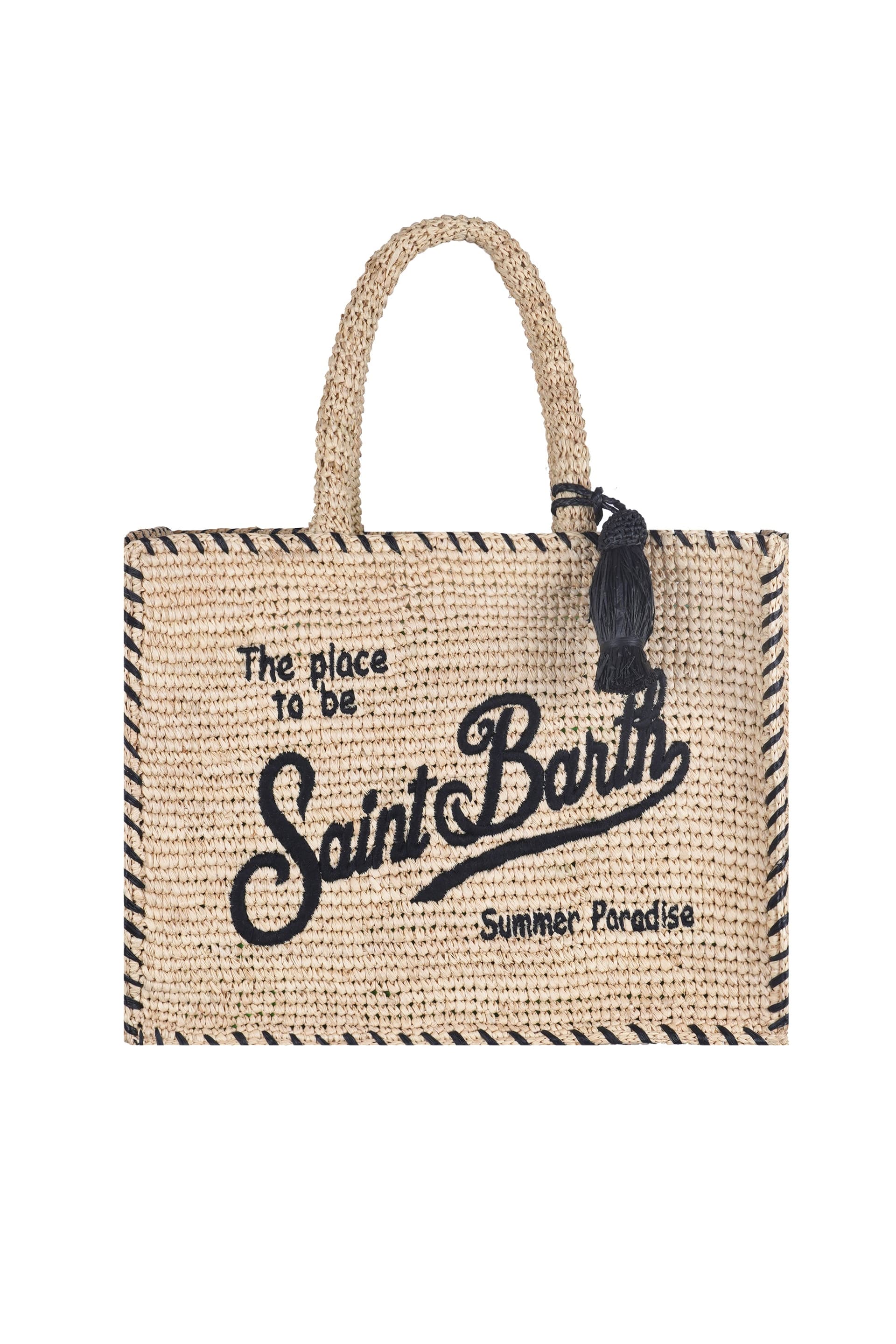 MC2 SAINT BARTH MC2 Saint Barth - Borsa media - 471016 - Beige/Nero - 7