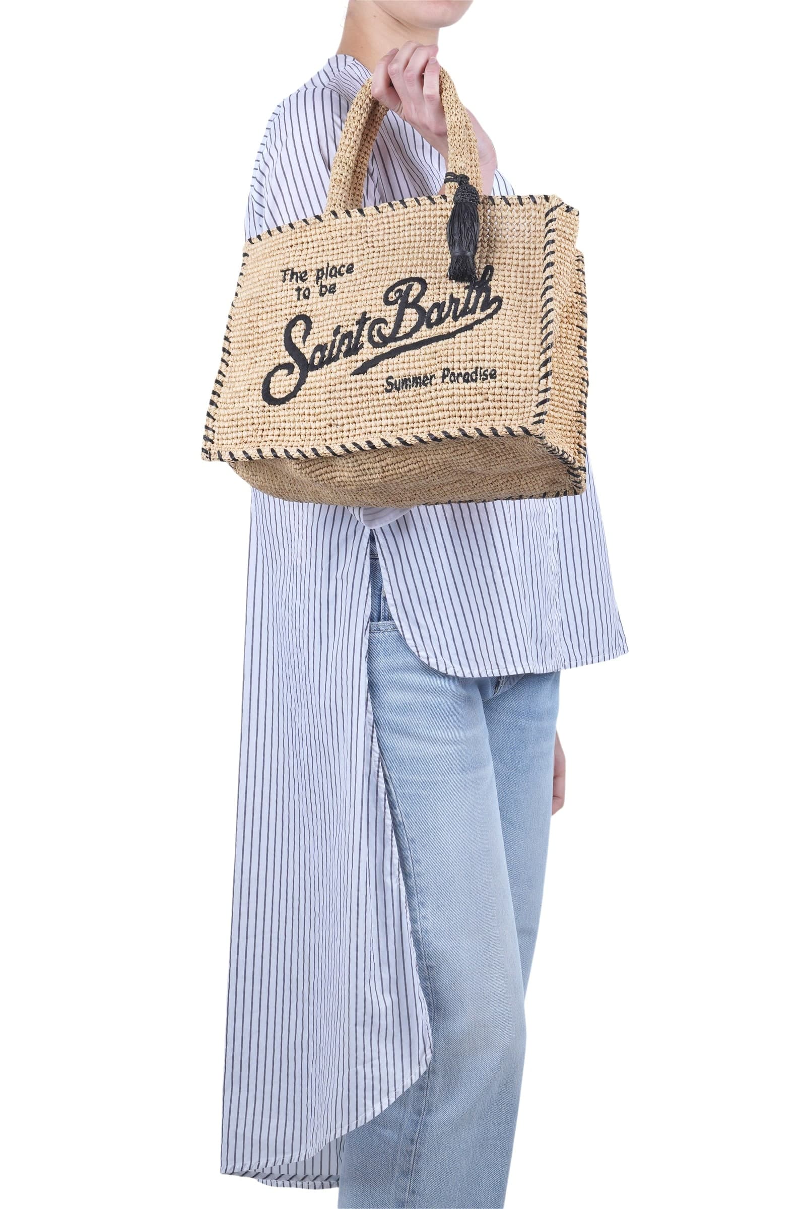 MC2 SAINT BARTH MC2 Saint Barth - Borsa media - 471016 - Beige/Nero - 2