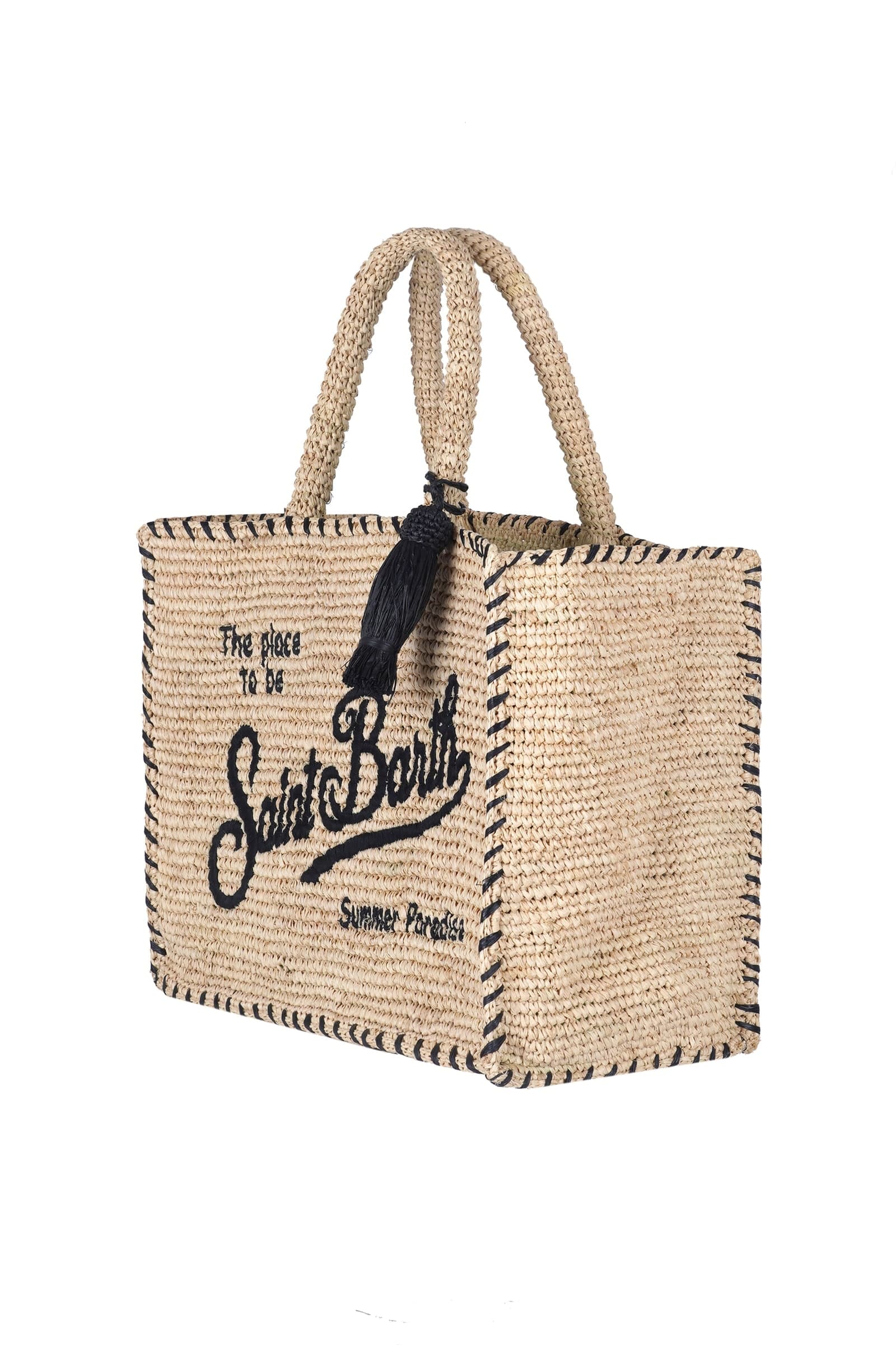 MC2 SAINT BARTH MC2 Saint Barth - Borsa media - 471016 - Beige/Nero - 3