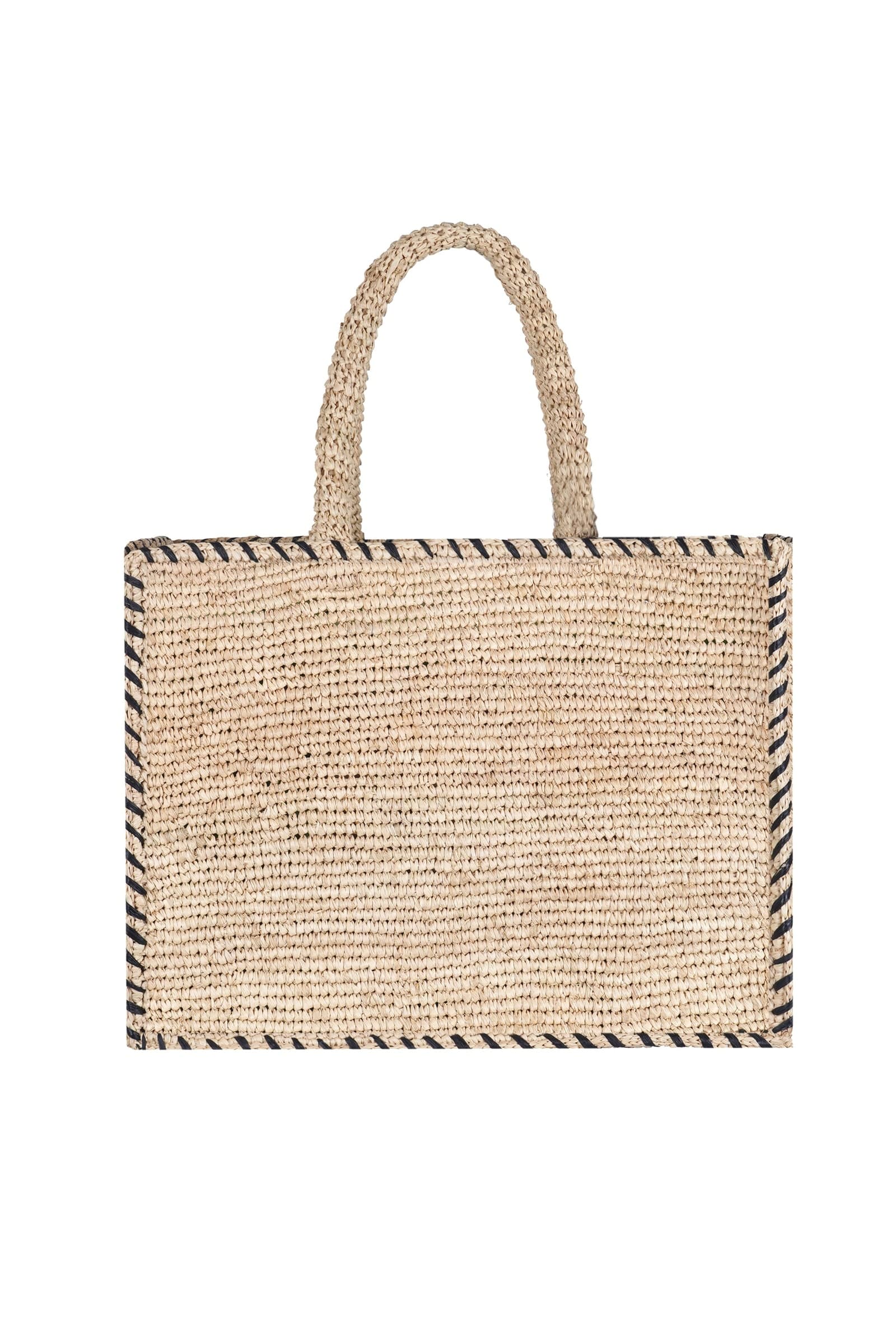 MC2 SAINT BARTH MC2 Saint Barth - Borsa media - 471016 - Beige/Nero - 4