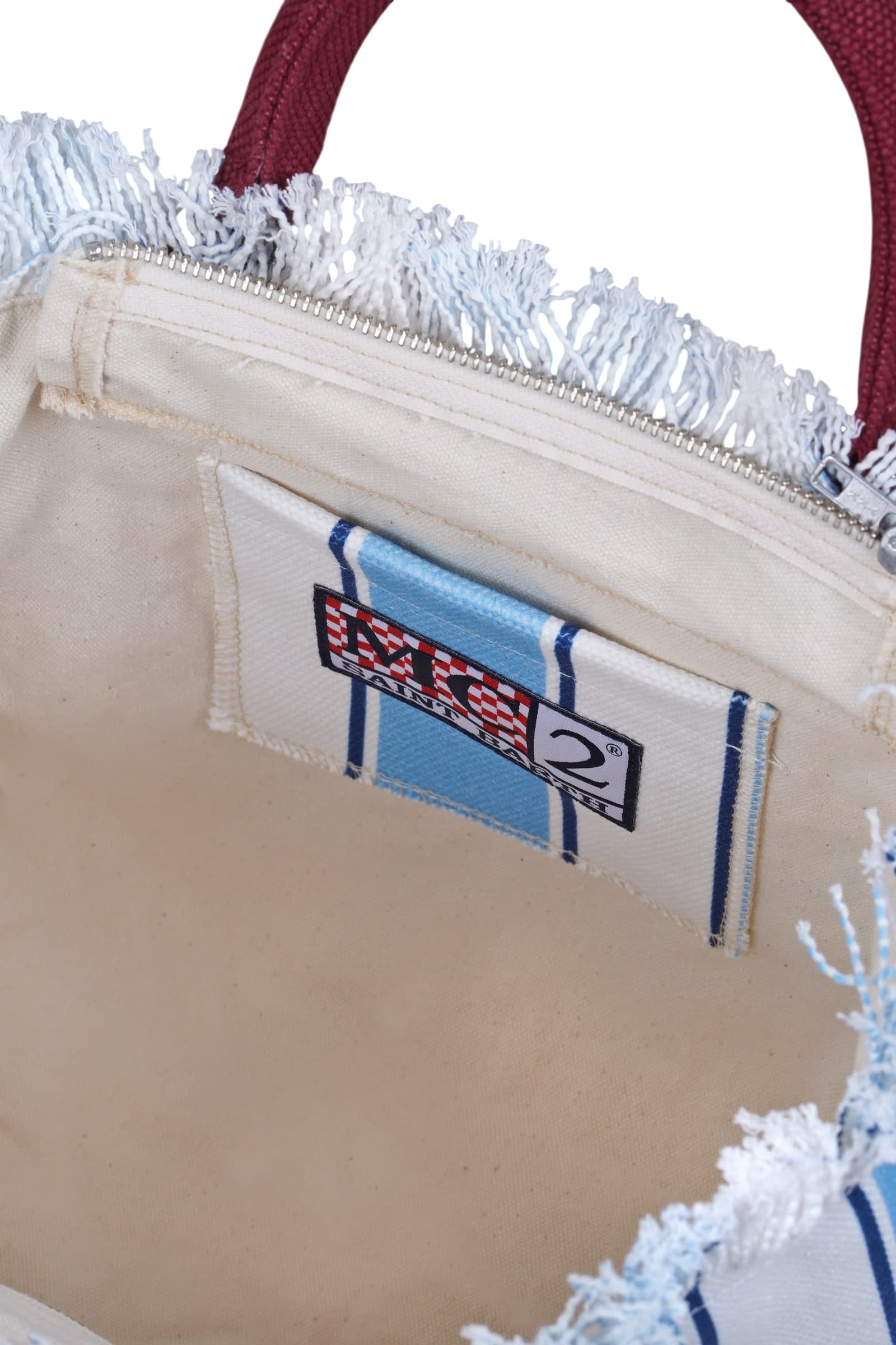 MC2 SAINT BARTH MC2 Saint Barth - Borsa media - 471044 - Bianco/Azzurro - 5
