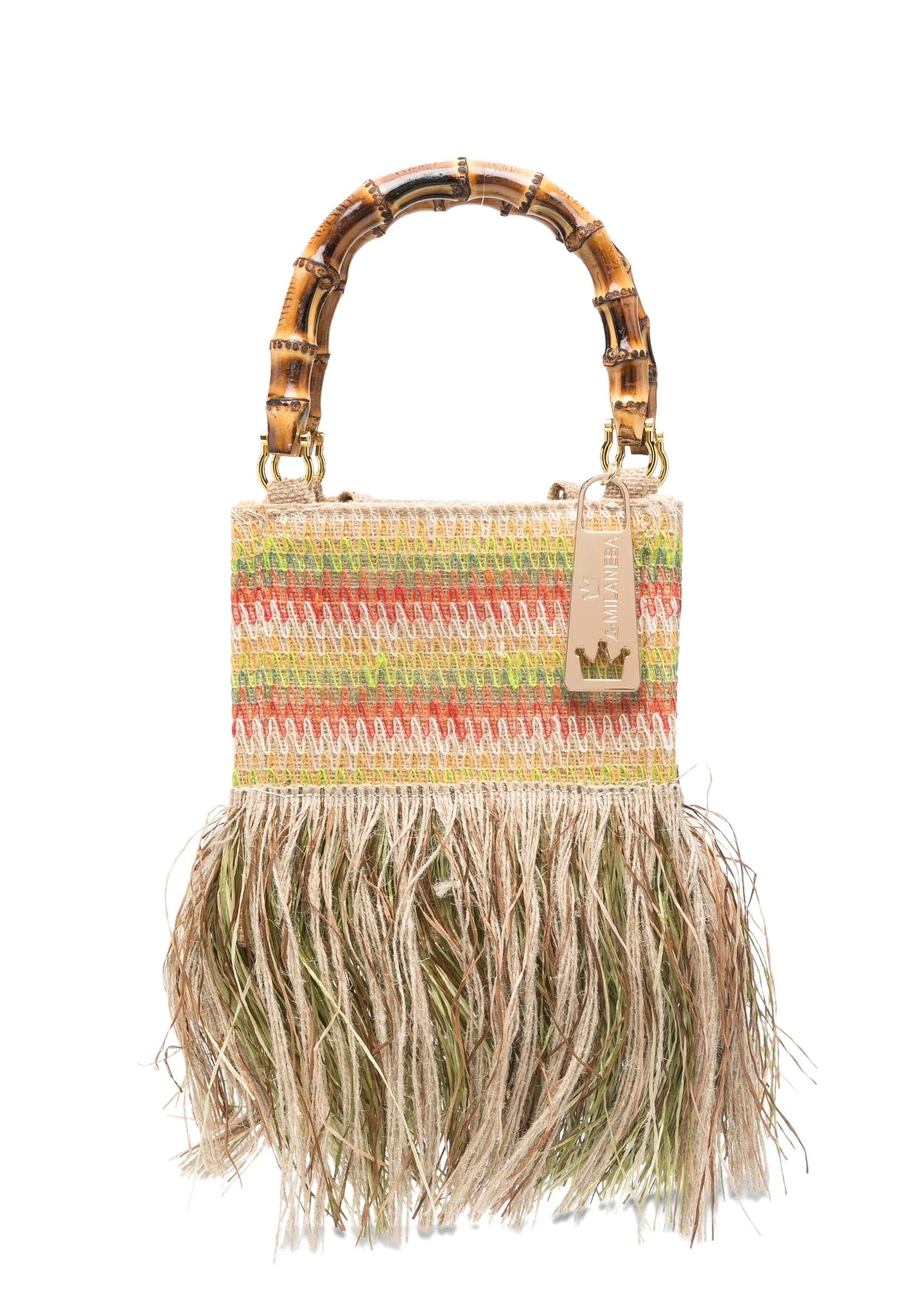 LA MILANESA La Milanesa - Borsa a Mano Multicolor da Donna - 5