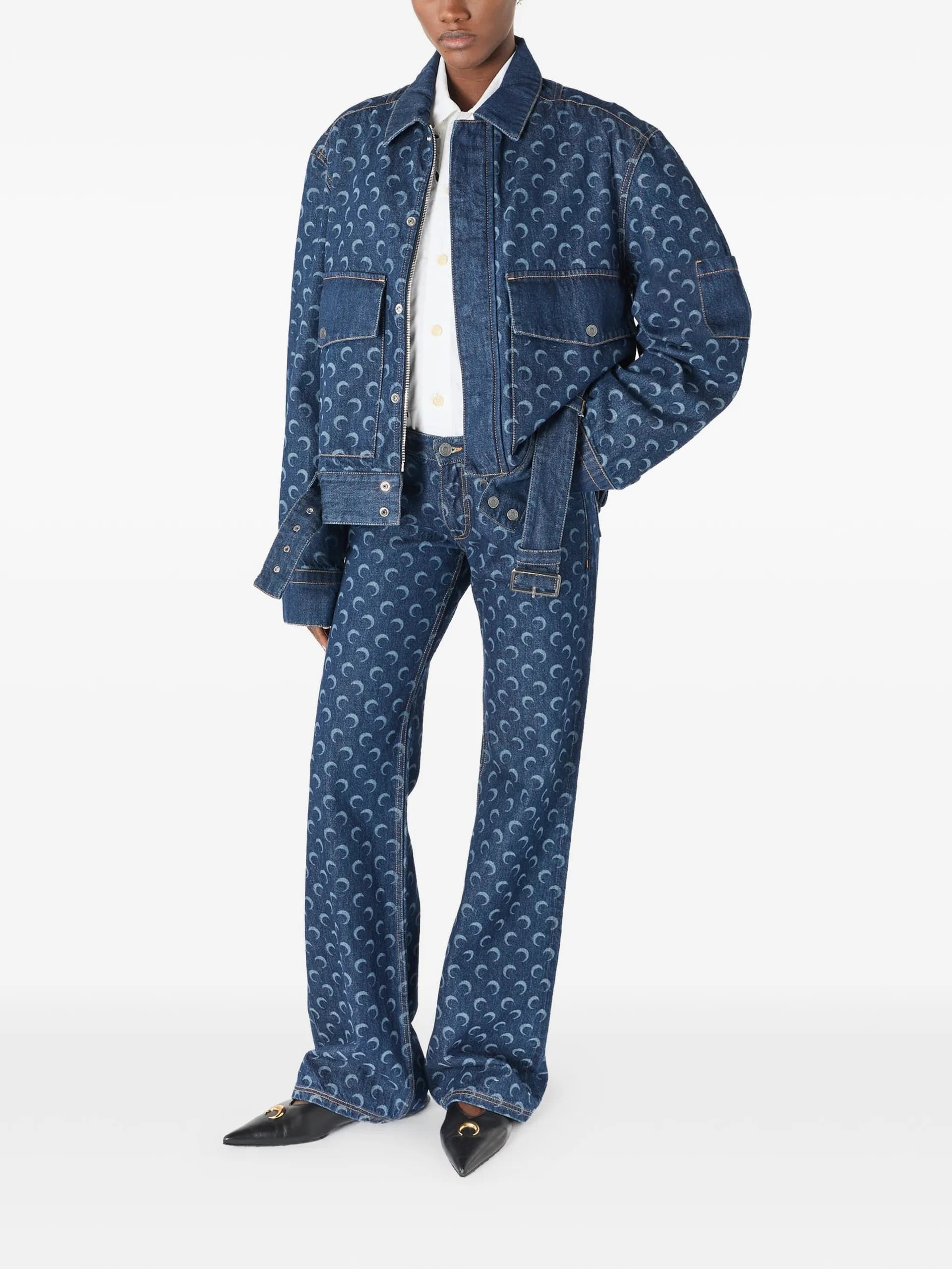 MARINE SERRE Marine Serre - Pantaloni Blu da Donna - 6
