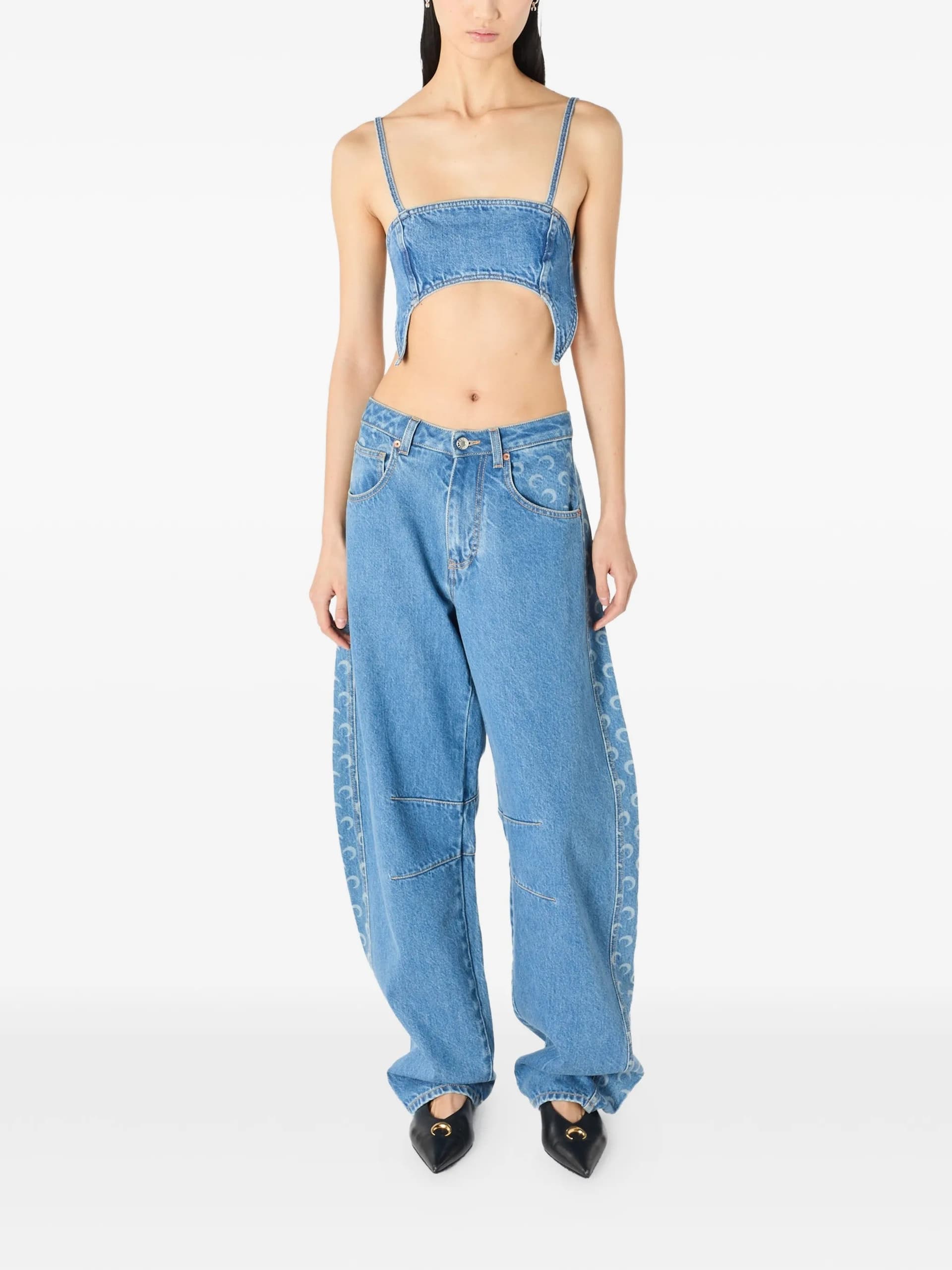 MARINE SERRE Marine Serre - Top Blu da Donna - 5