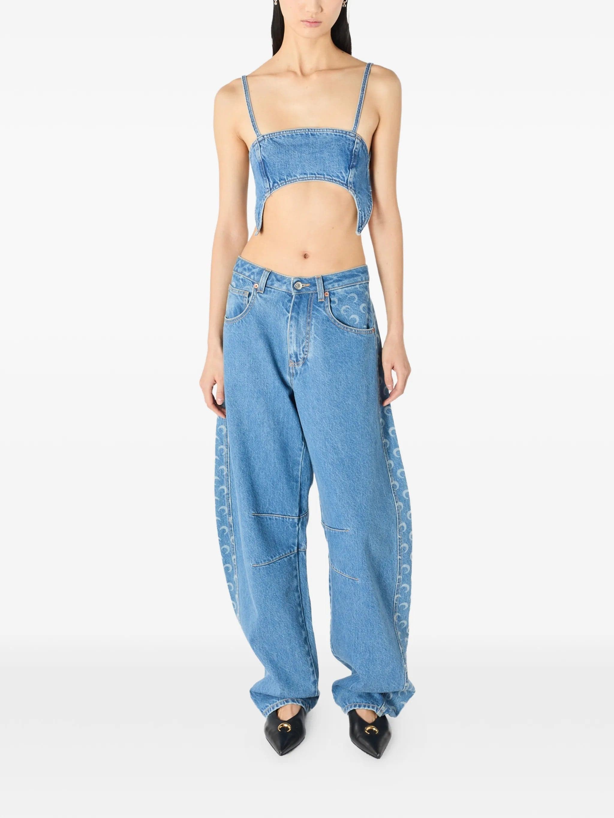MARINE SERRE Marine Serre - Top Blu da Donna - 5