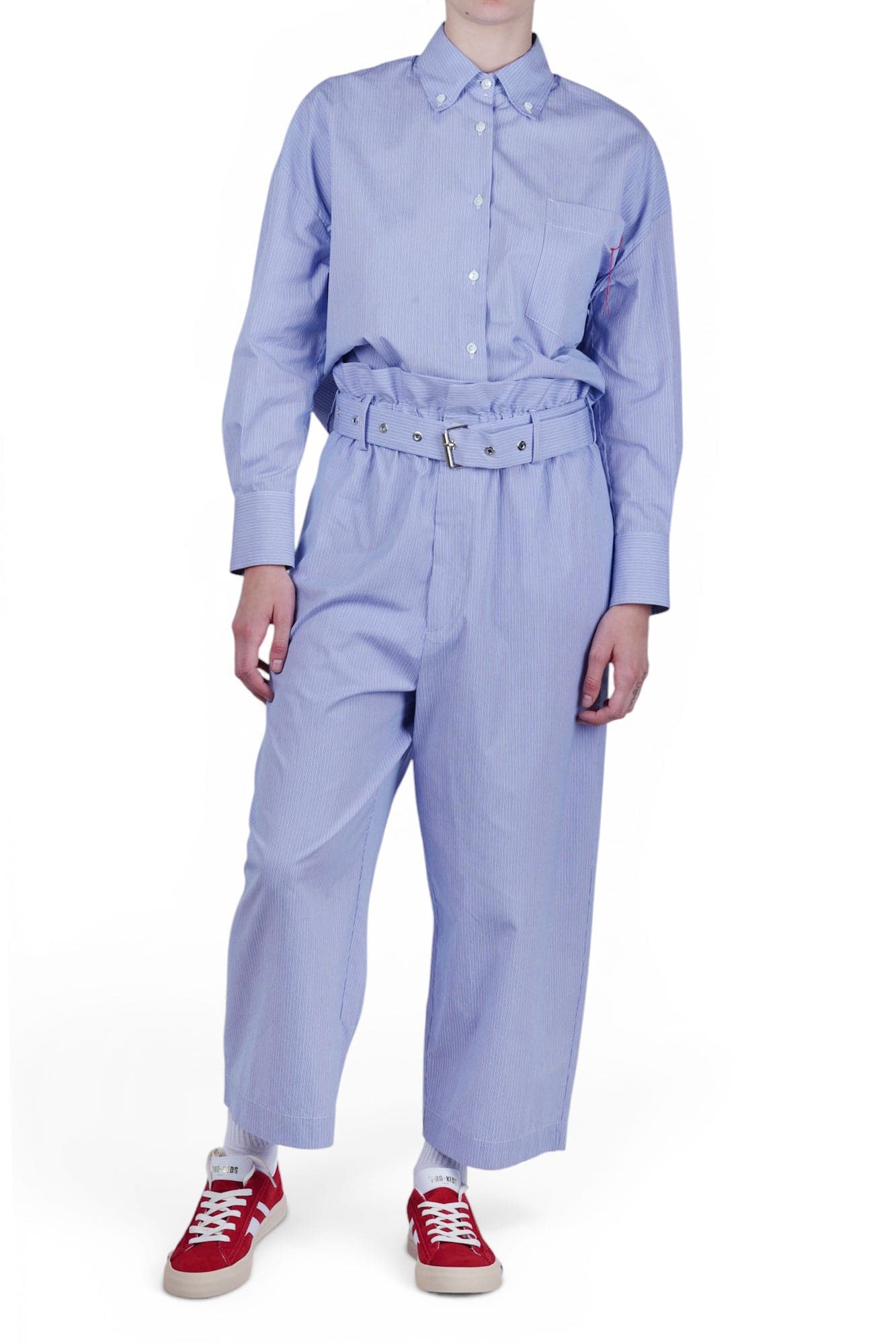 SOLOTRE Solotre - Pantalone - 470676 - Bianco/Azzurro - 2