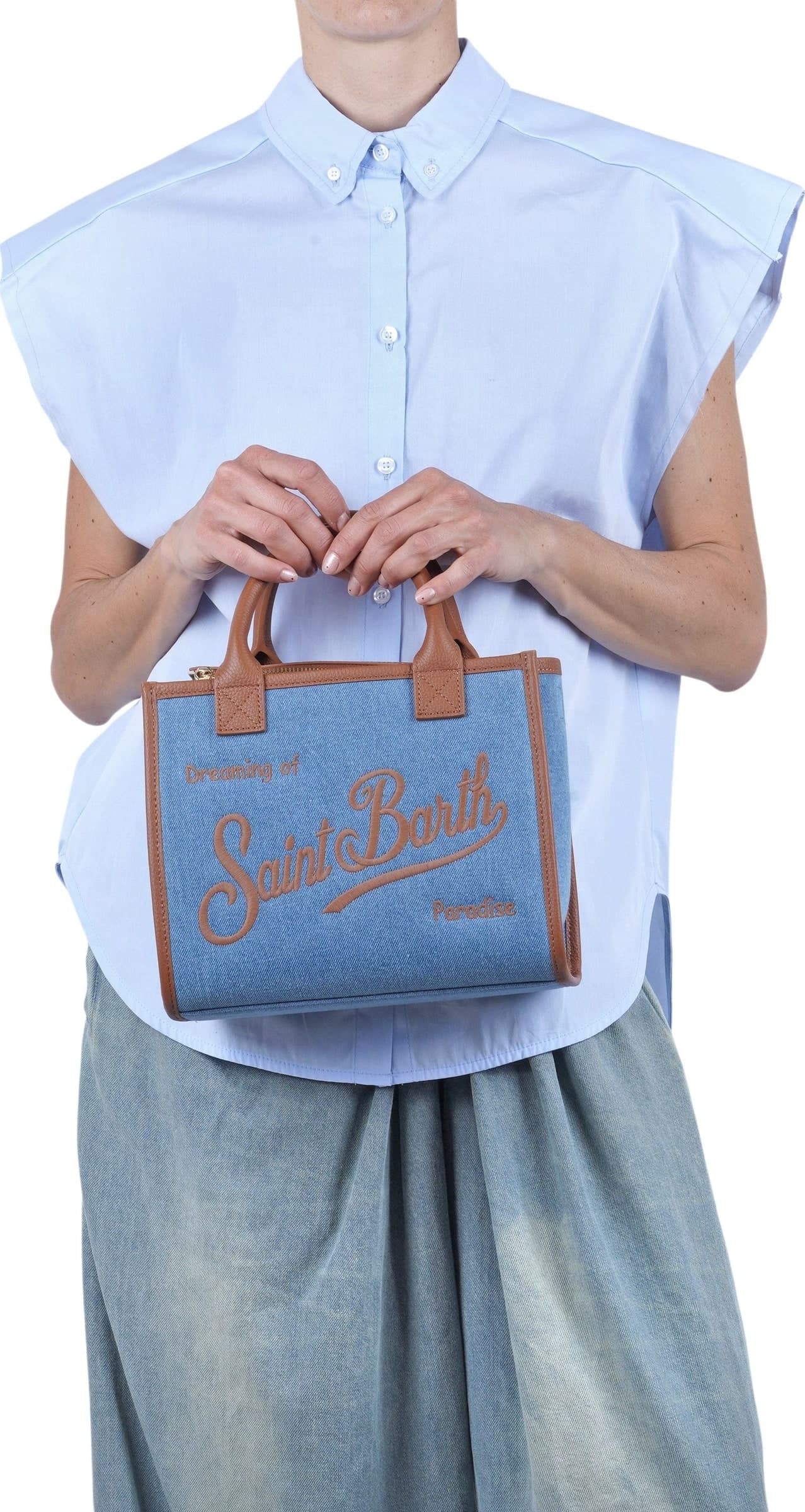 MC2 SAINT BARTH MC2 Saint Barth - Borsa media - 470962 - Denim - 2