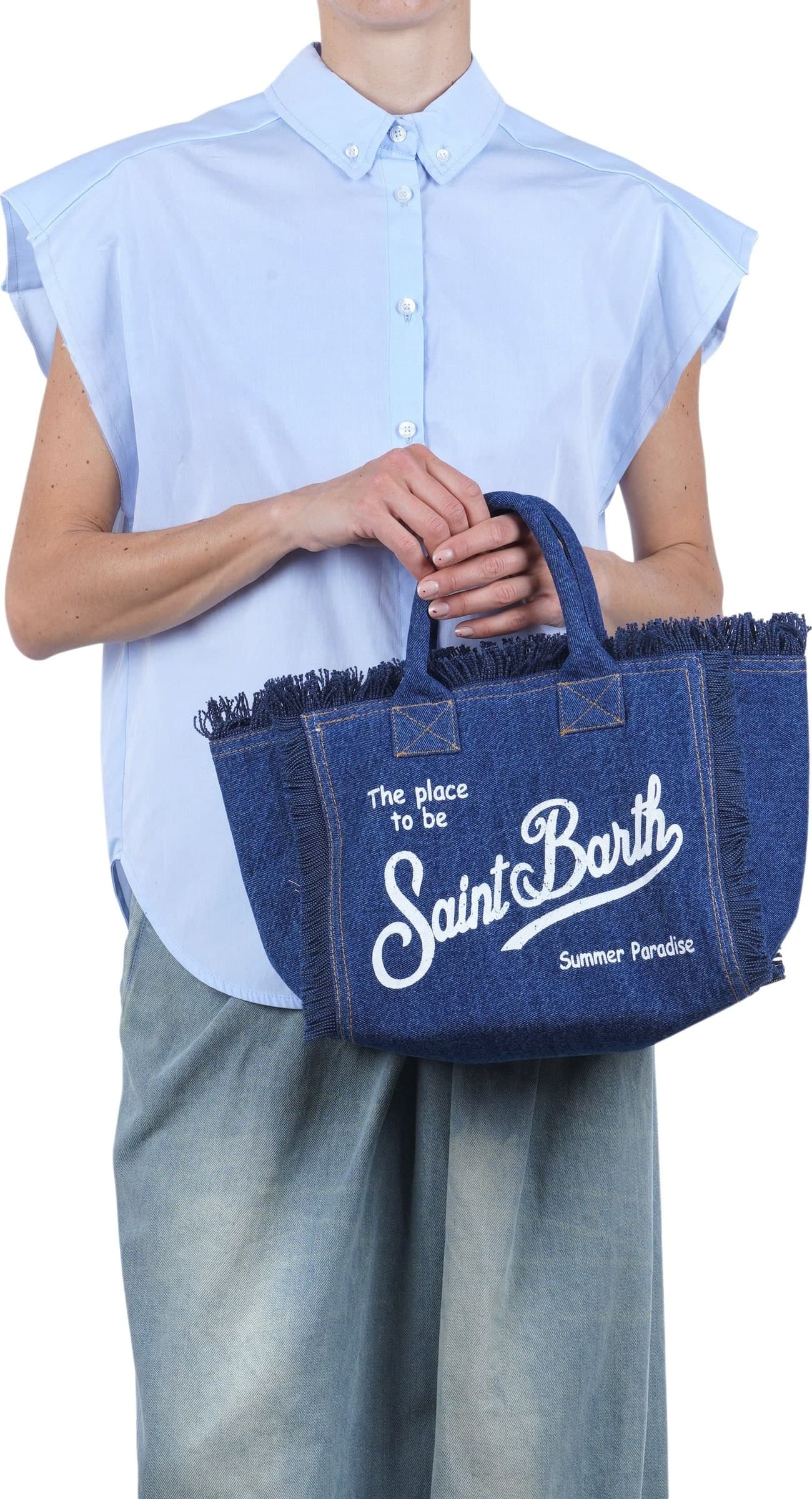 MC2 SAINT BARTH MC2 Saint Barth - Borsa media - 471043 - Denim - 2