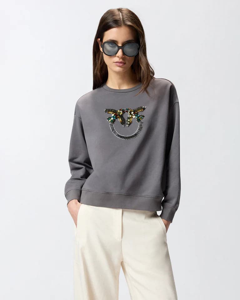 Pinko PINKO  NELLY MAGLIA FELPA RICAMO LOGO SS26 - 7