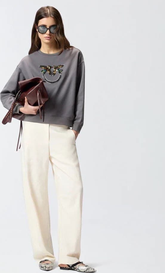 Pinko PINKO  NELLY MAGLIA FELPA RICAMO LOGO SS26 - 2