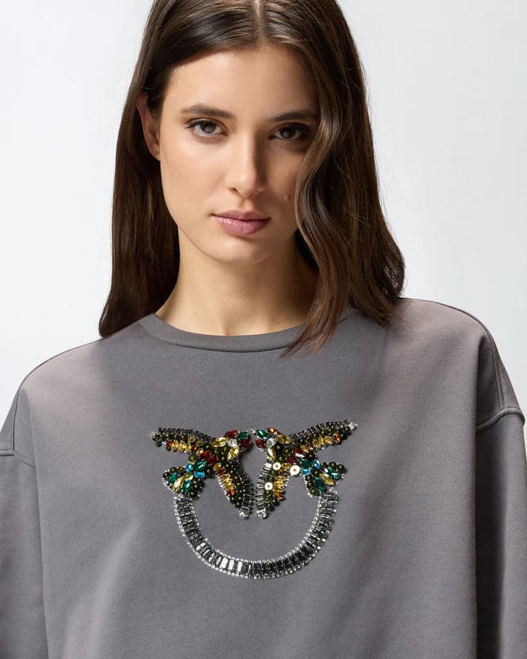 Pinko PINKO  NELLY MAGLIA FELPA RICAMO LOGO SS26 - 4