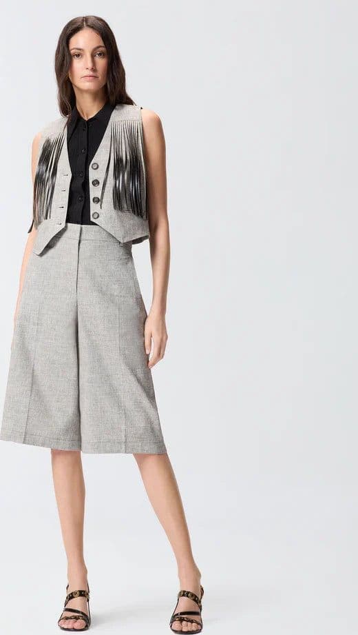 Pinko PINKO  ANGERA BERMUDA FIAMMATO LINO COTONE SS26 - 7