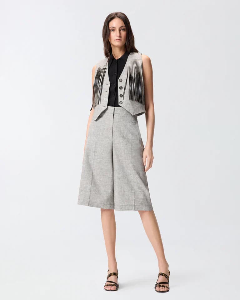 Pinko PINKO  ANGERA BERMUDA FIAMMATO LINO COTONE SS26 - 7