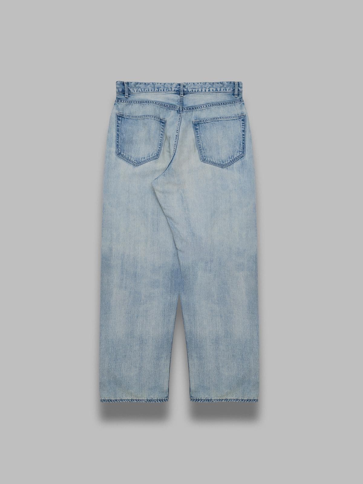 AURALEE faded selvedge light denim wide pants - 2
