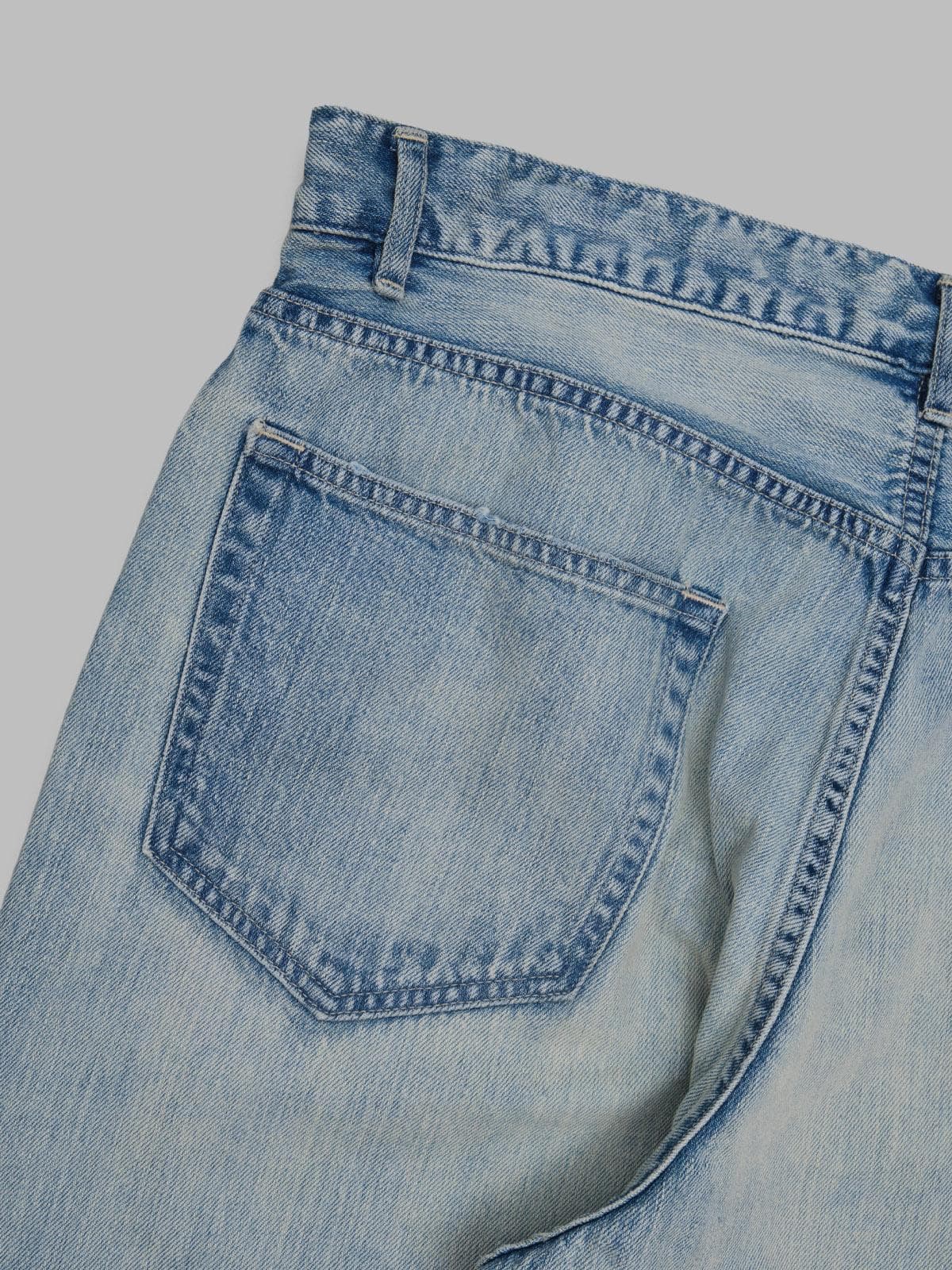 AURALEE faded selvedge light denim wide pants - 4