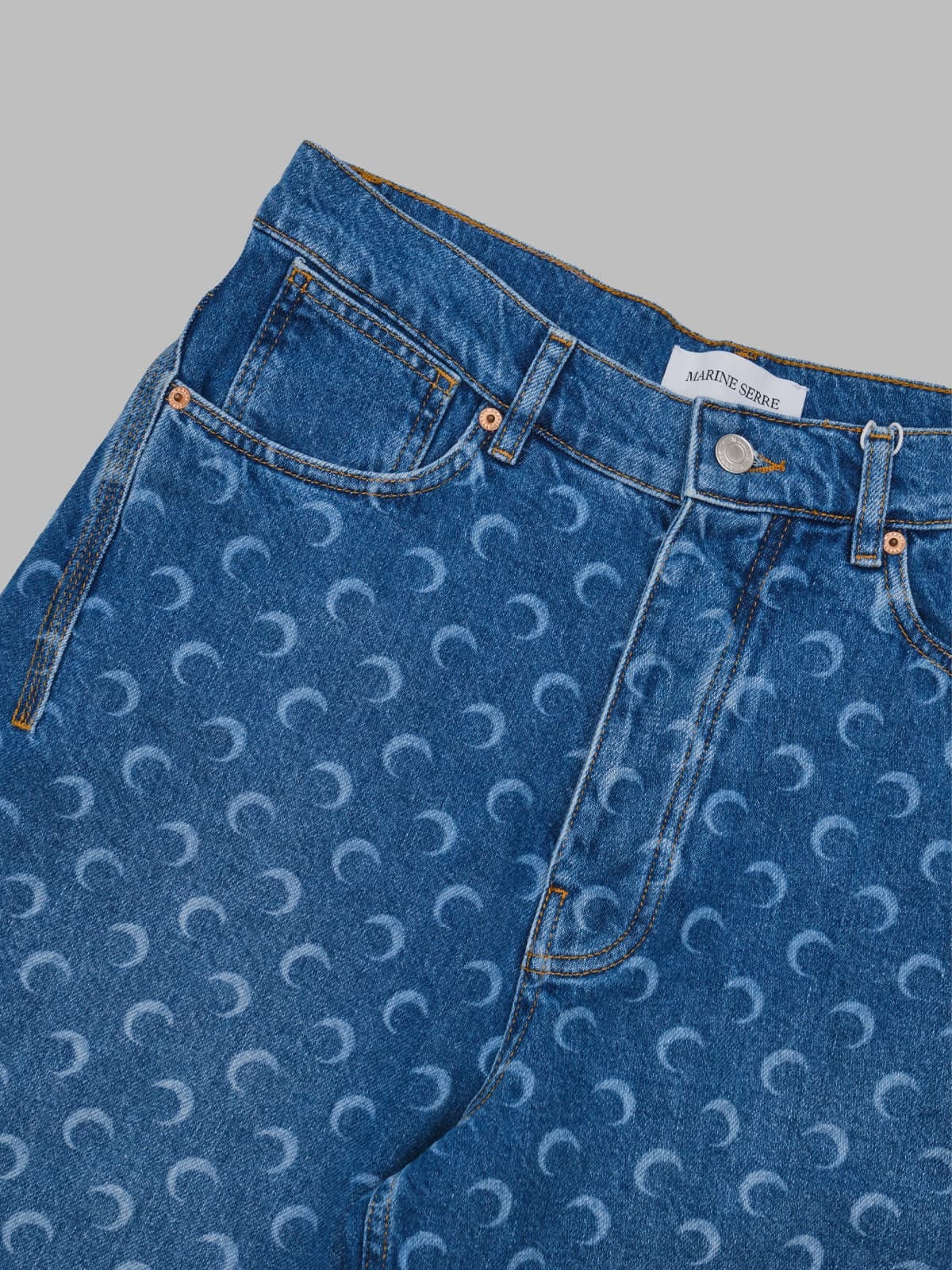 MARINE SERRE light blue denim bermuda - 3