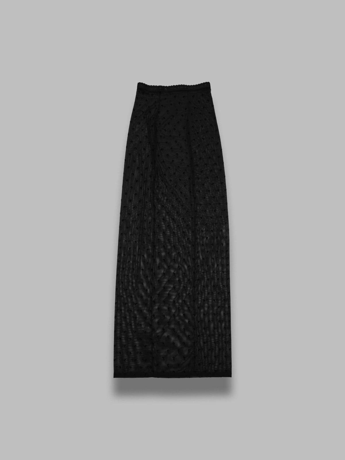 MARINE SERRE plumetis moon mesh flock long skirt - 2