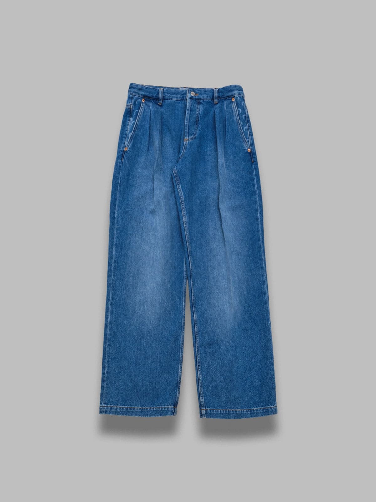 MARINE SERRE light blue denim straight jeans