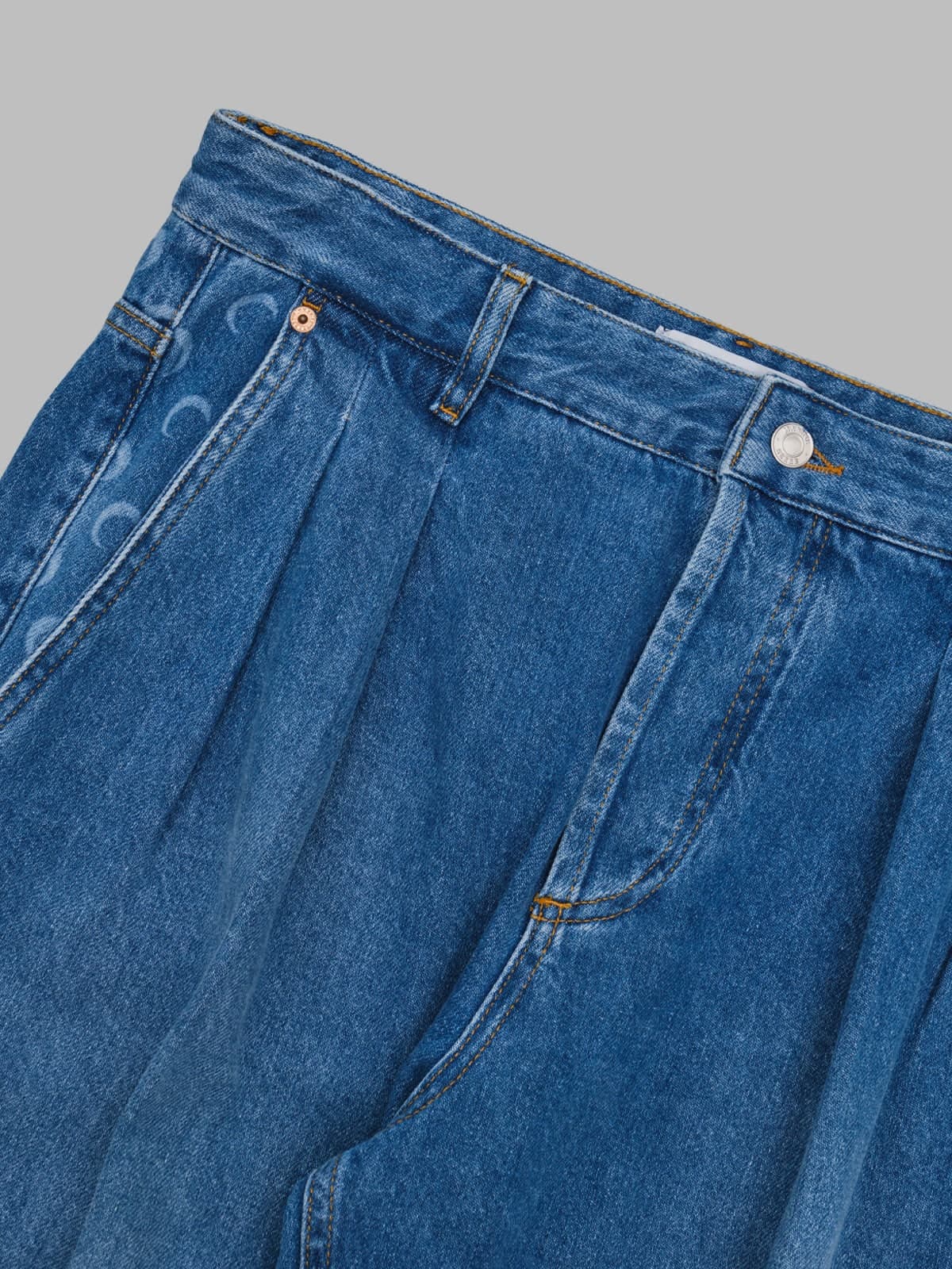 MARINE SERRE light blue denim straight jeans - 3