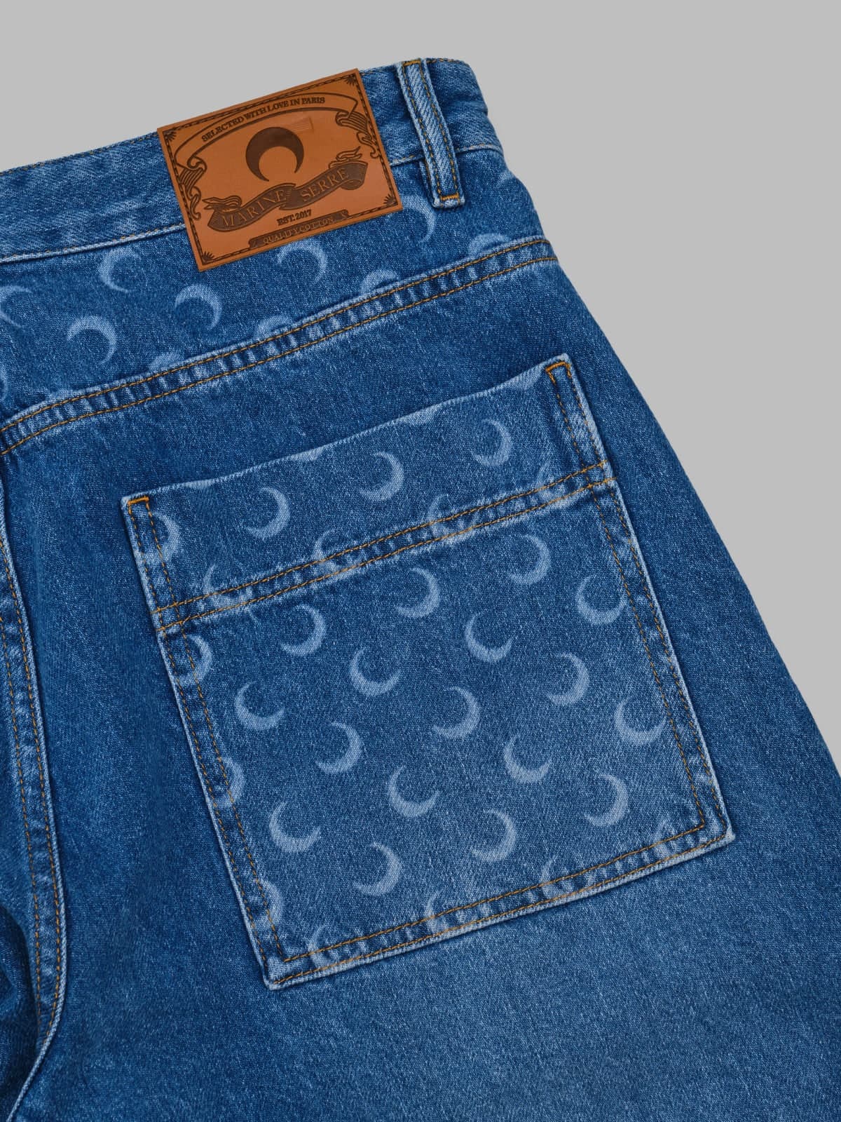 MARINE SERRE light blue denim straight jeans - 4