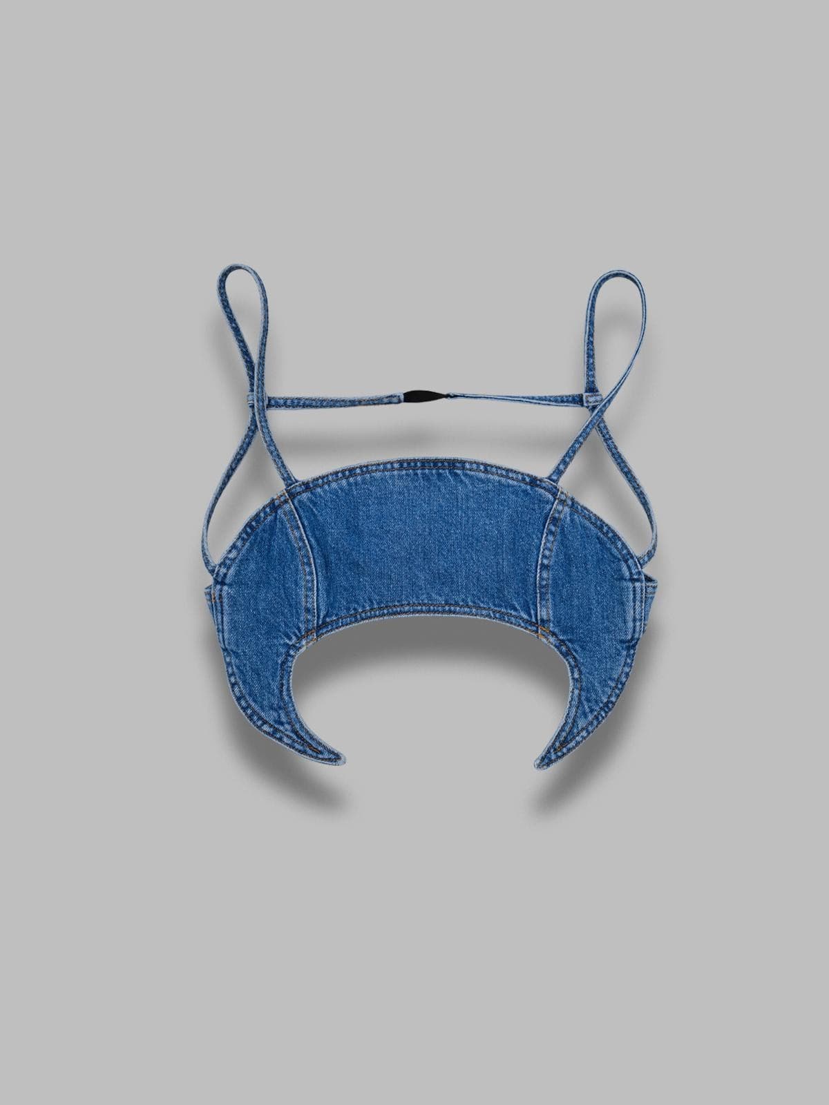 MARINE SERRE light blue denim bra top