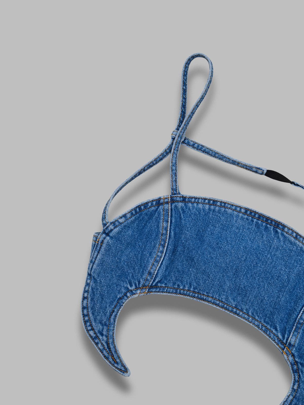 MARINE SERRE light blue denim bra top - 3