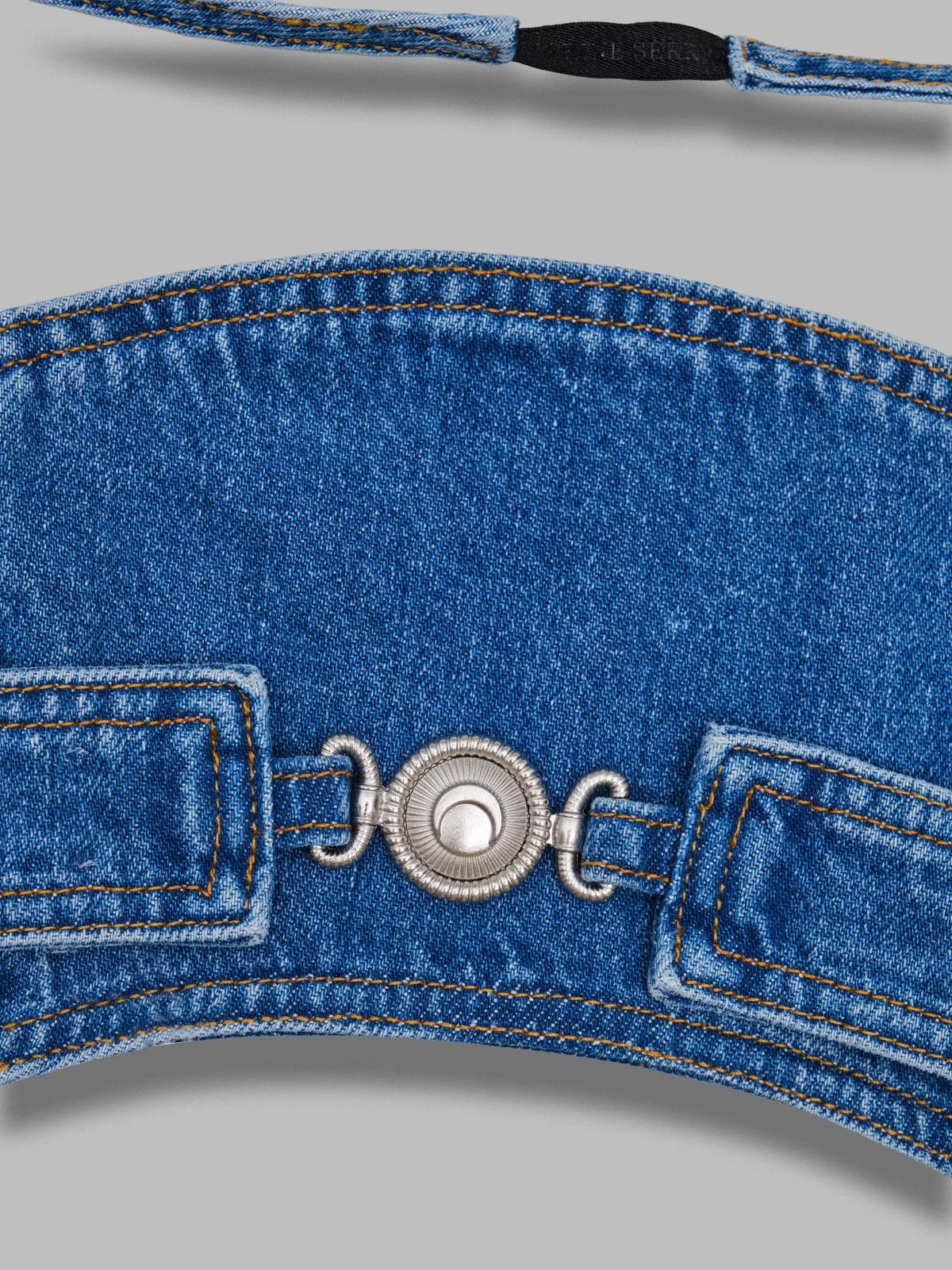 MARINE SERRE light blue denim bra top - 4