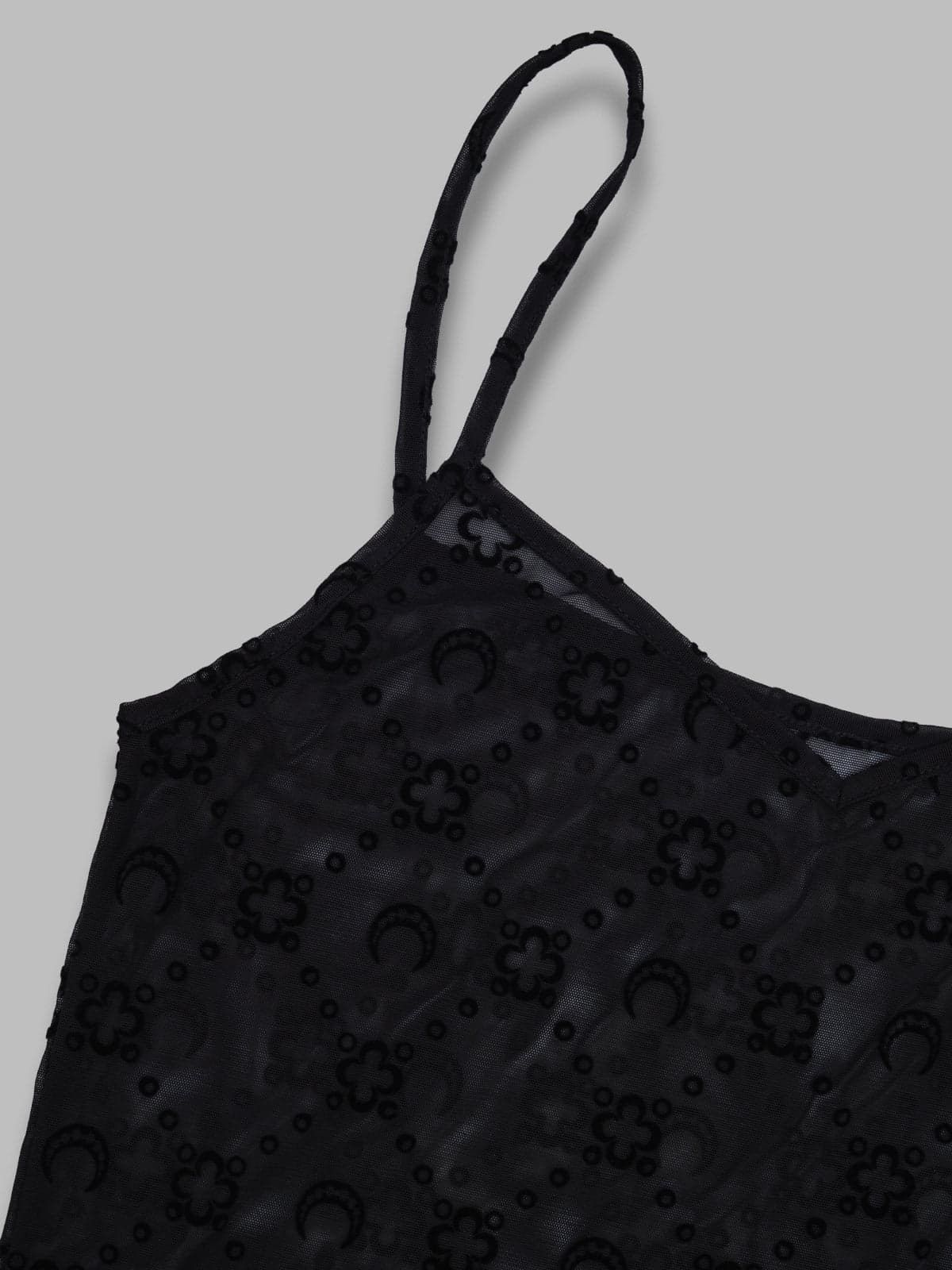 MARINE SERRE monogram mesh flock straps top - 3