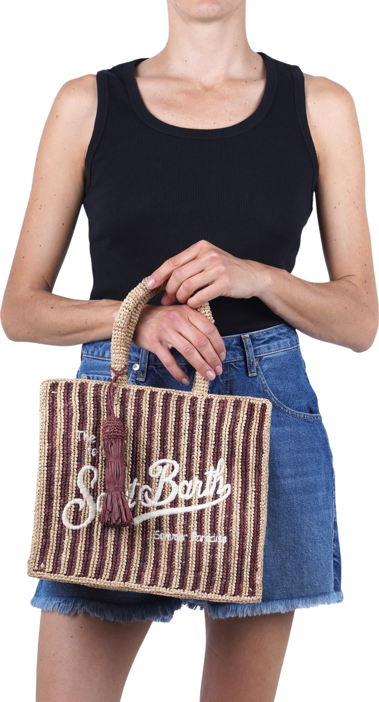 MC2 SAINT BARTH MC2 Saint Barth - Borsa media - 471015 - Beige/Cioccolato - 2