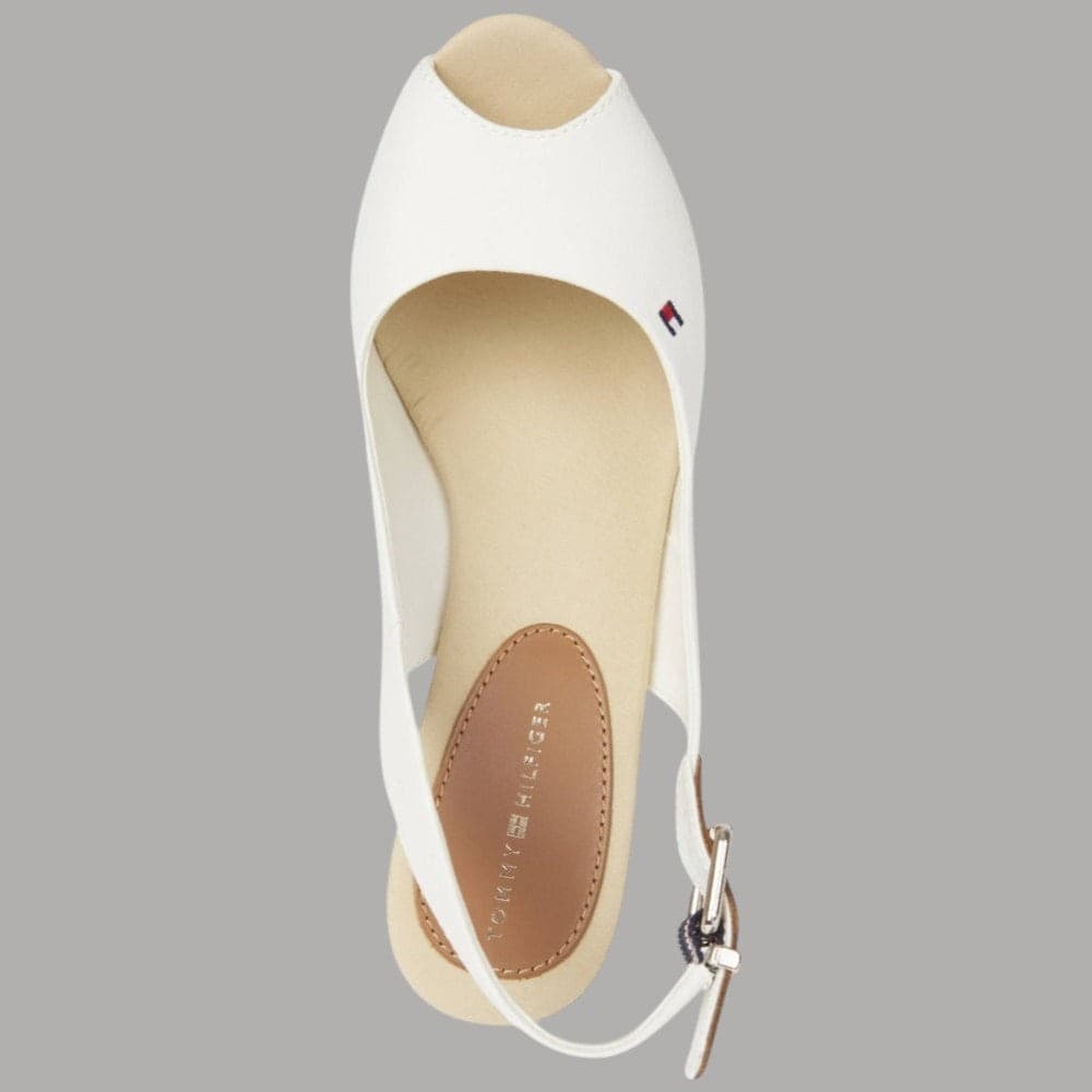Tommy Hilfiger Sandali Zeppe Donna Bianchi Plateau Altezza 10,5 cm - 4