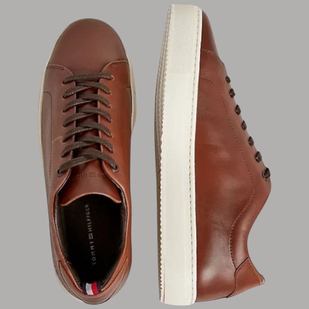 Tommy Hilfiger Heritage Cup sneakers uomo pelle 100% suola gomma naturale - 4