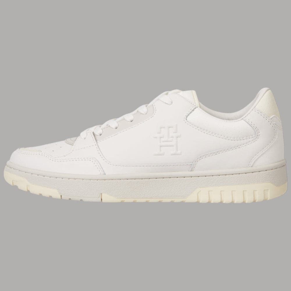 Tommy Hilfiger sneakers uomo BASKET pelle suola gomma ventilazione panna - 2