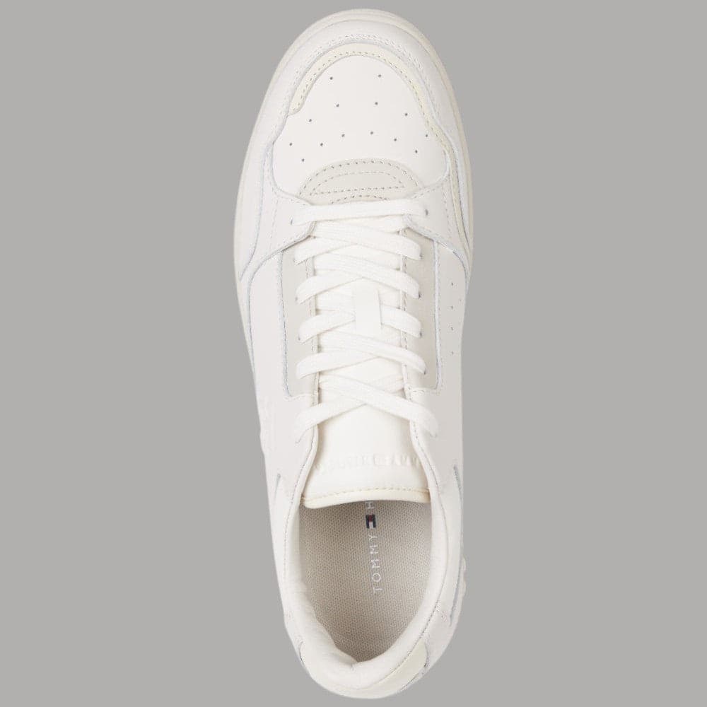 Tommy Hilfiger sneakers uomo BASKET pelle suola gomma ventilazione panna - 4