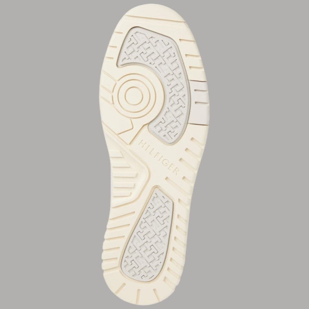 Tommy Hilfiger sneakers uomo BASKET pelle suola gomma ventilazione panna - 5