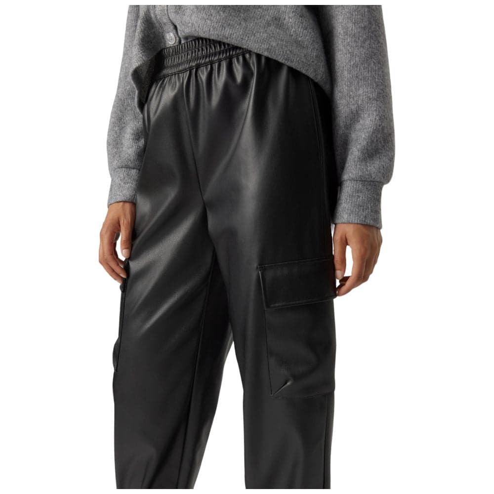 Vero Moda pantalone cargo ecopelle nero10299437 - 2
